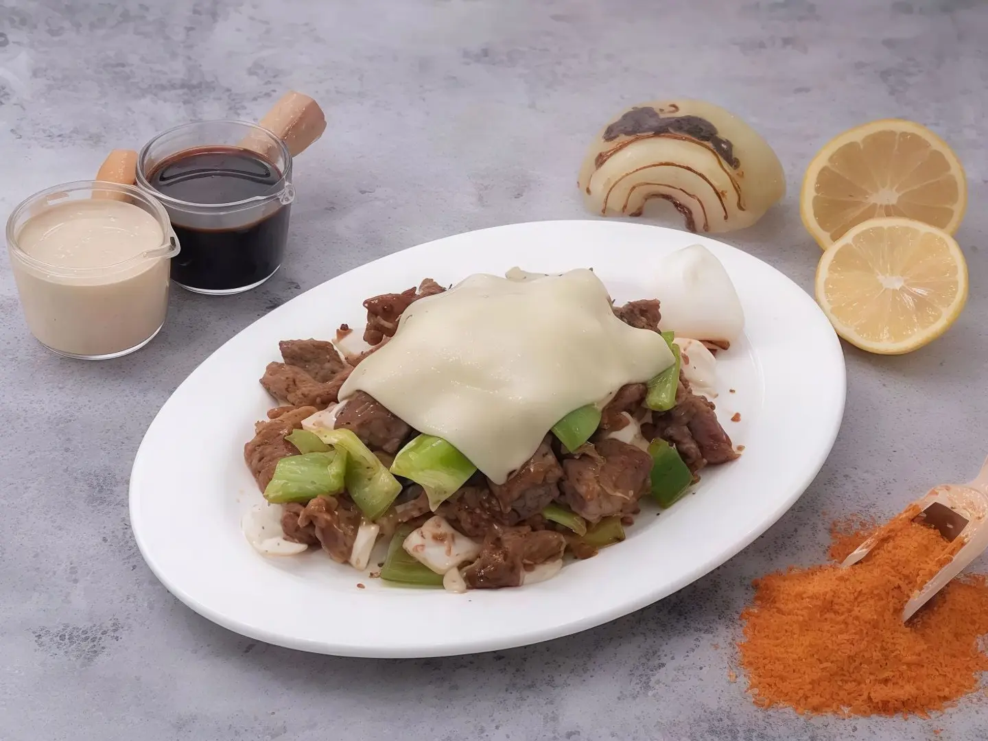 مدفون لحم مع جبن