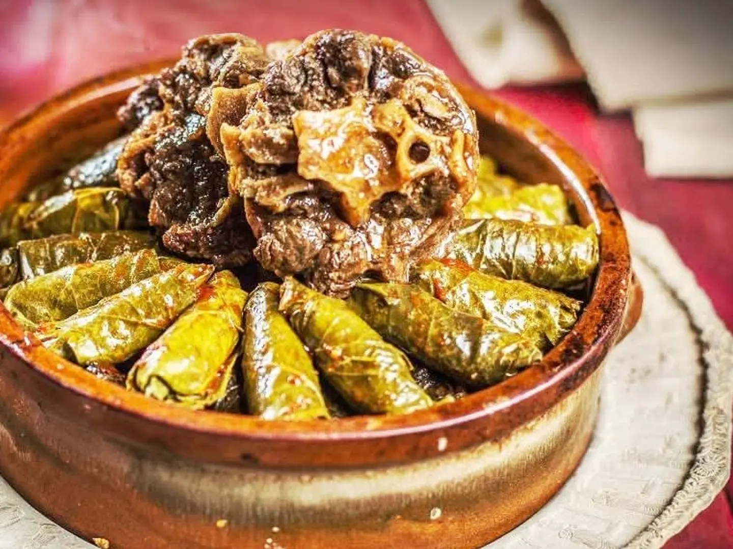 Grape Leaf Casserole With Oxtail
