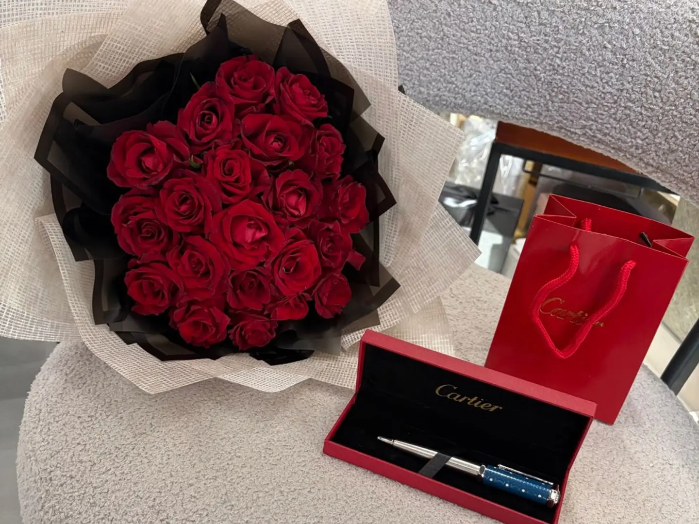 Natural Flowers With A Cartier Pen