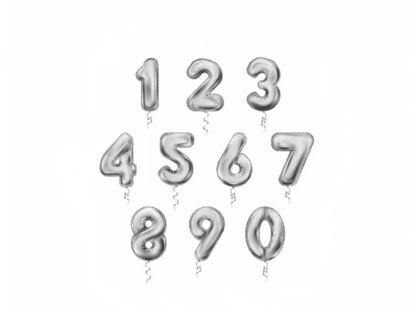 بلون هليوم على شكل ارقم