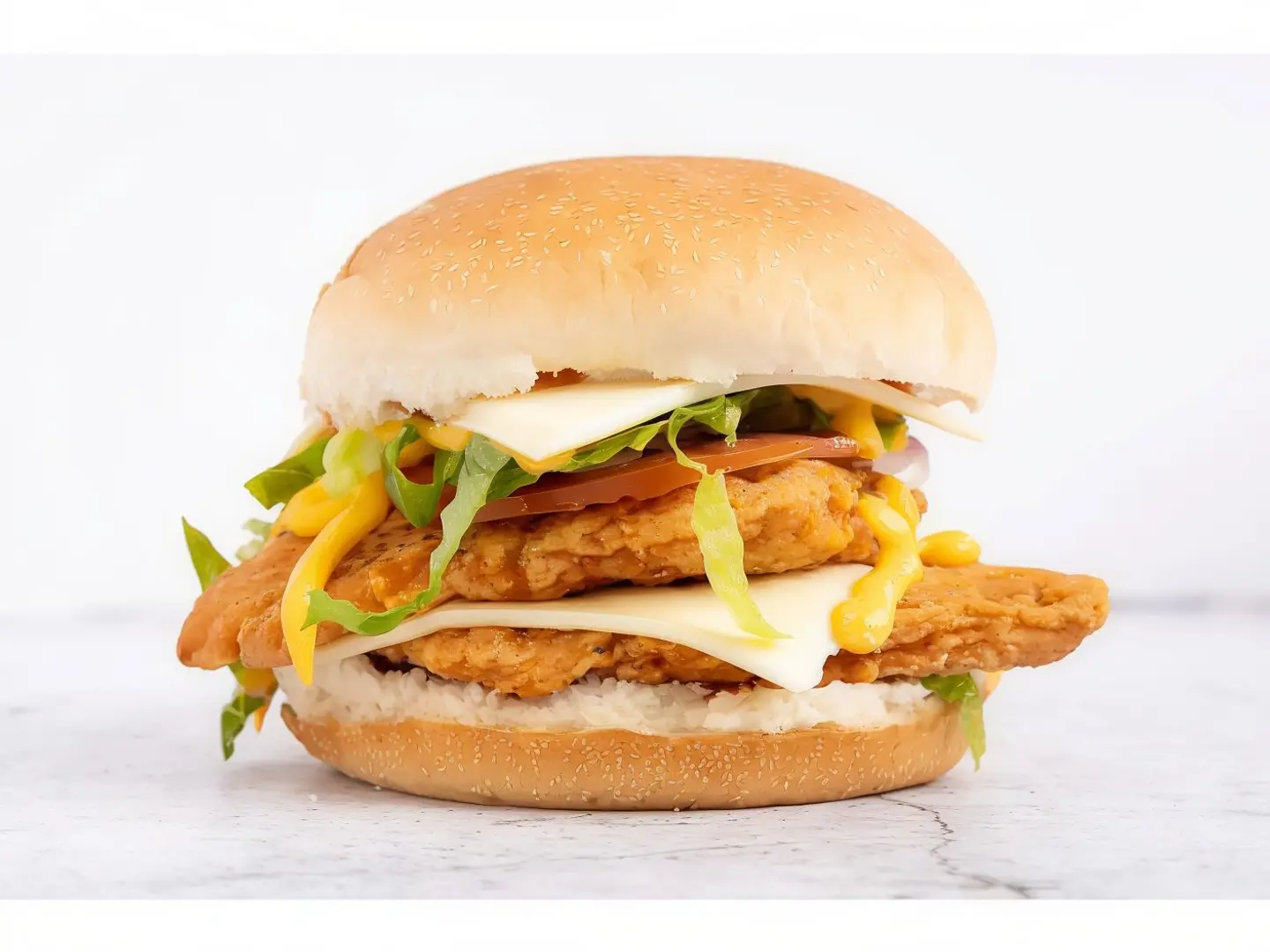 Double Chicken Cheese Burger