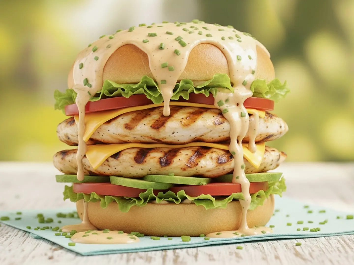 Double Chicken Burger With Cheese