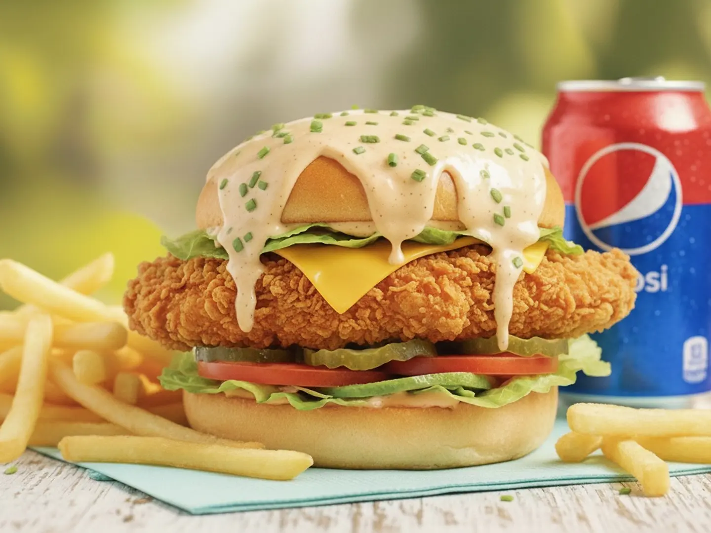 Burger Zinger Meal With Cheese