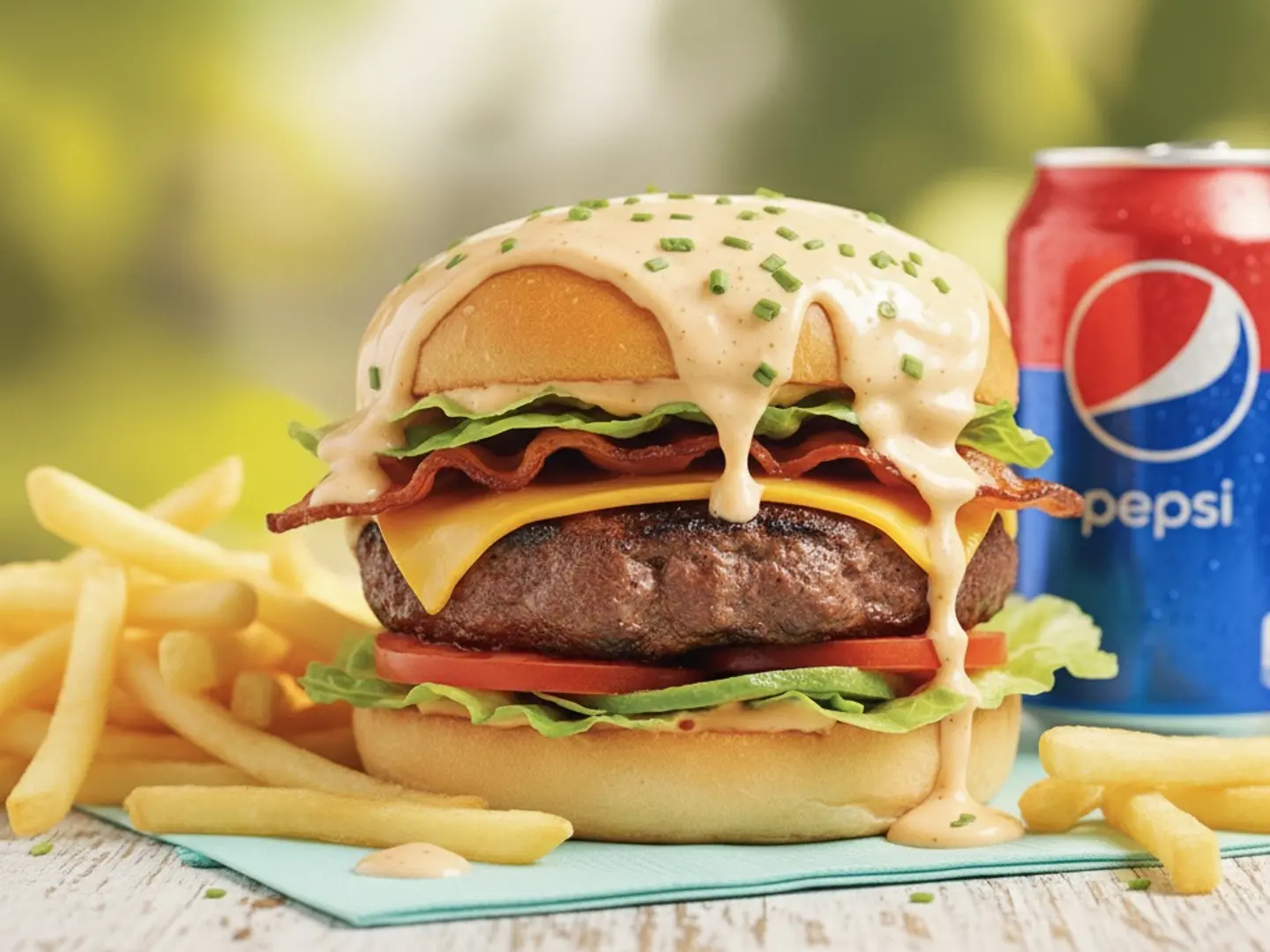 Beef Burger Meal With Cheese