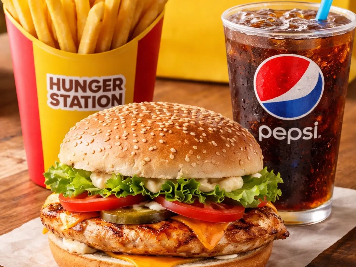 وجبة برجر دجاج مشوي