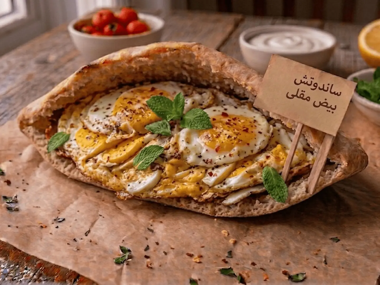 ساندوتش بيض مقلي