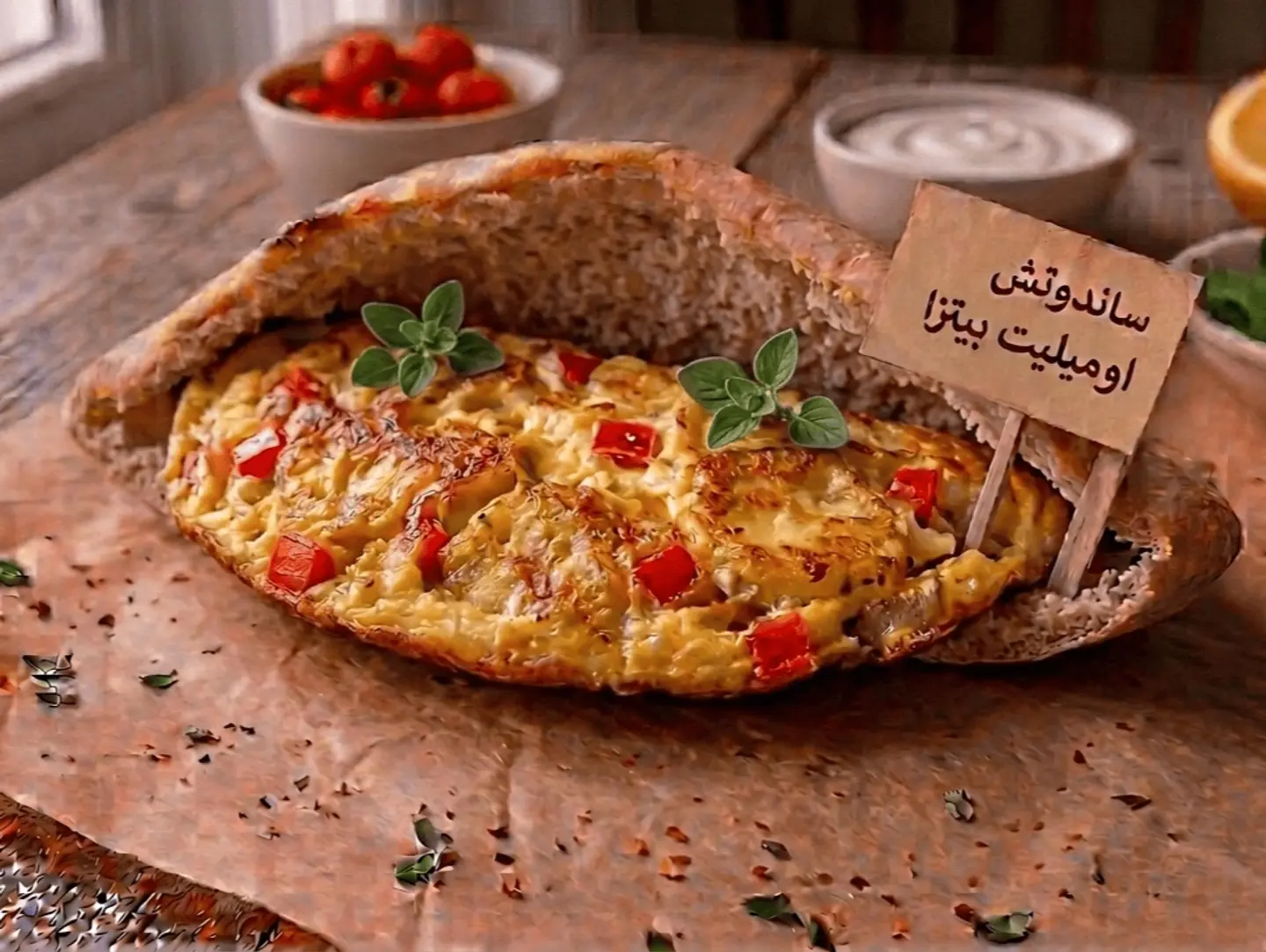 ساندوتش اومليت بيتزا