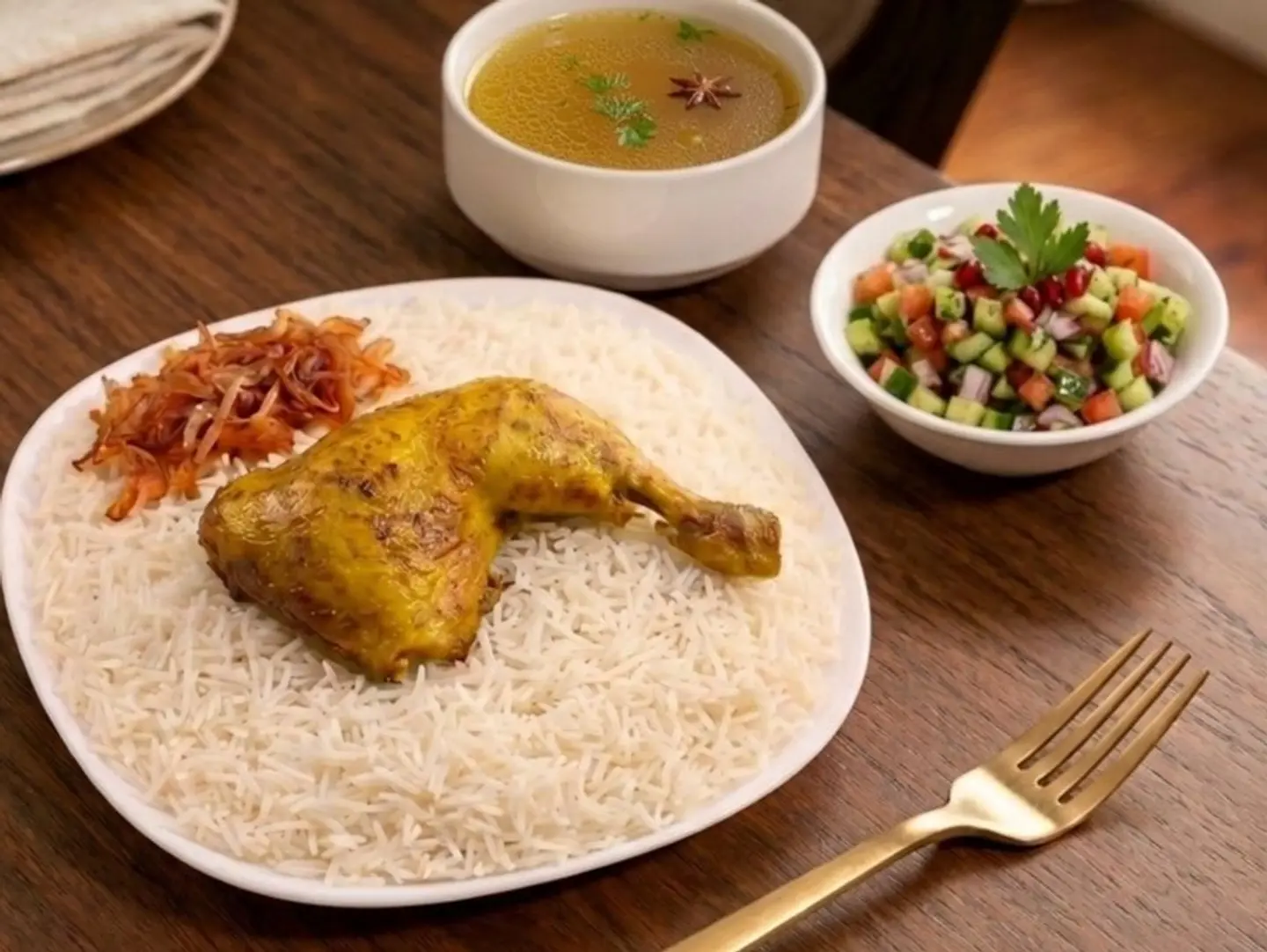 ربع دجاج مع الرز