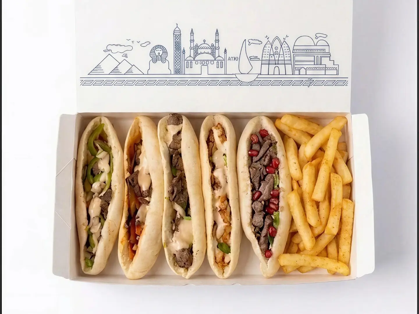 Mixed 5 Sandwich Box With Fries