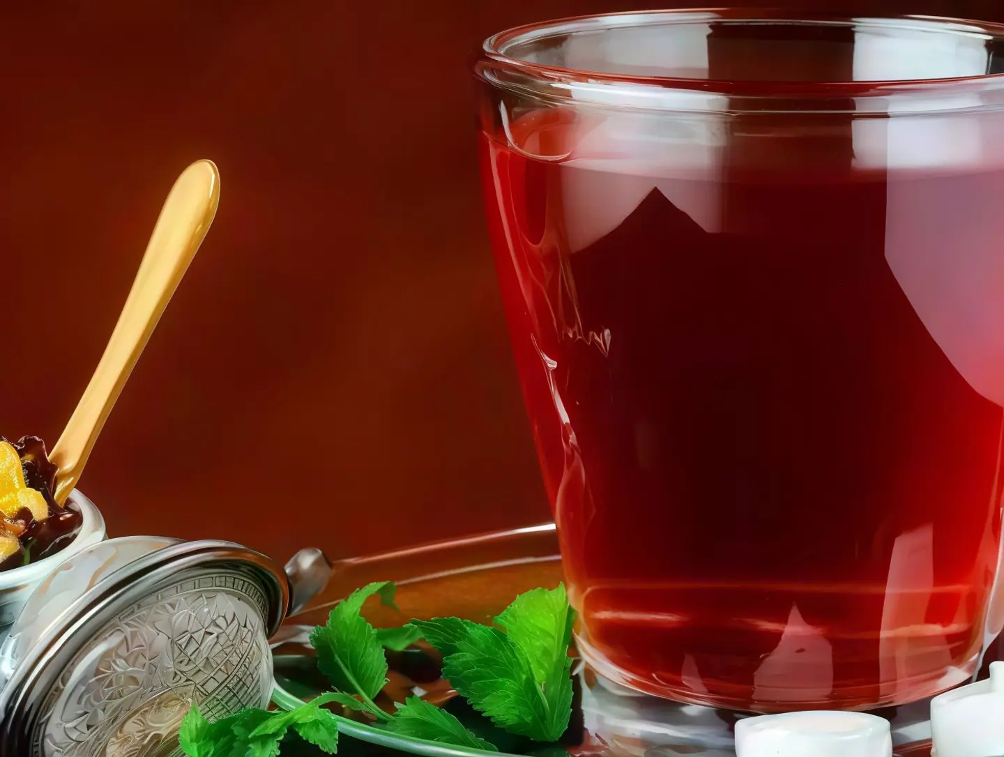كوب شاي احمر