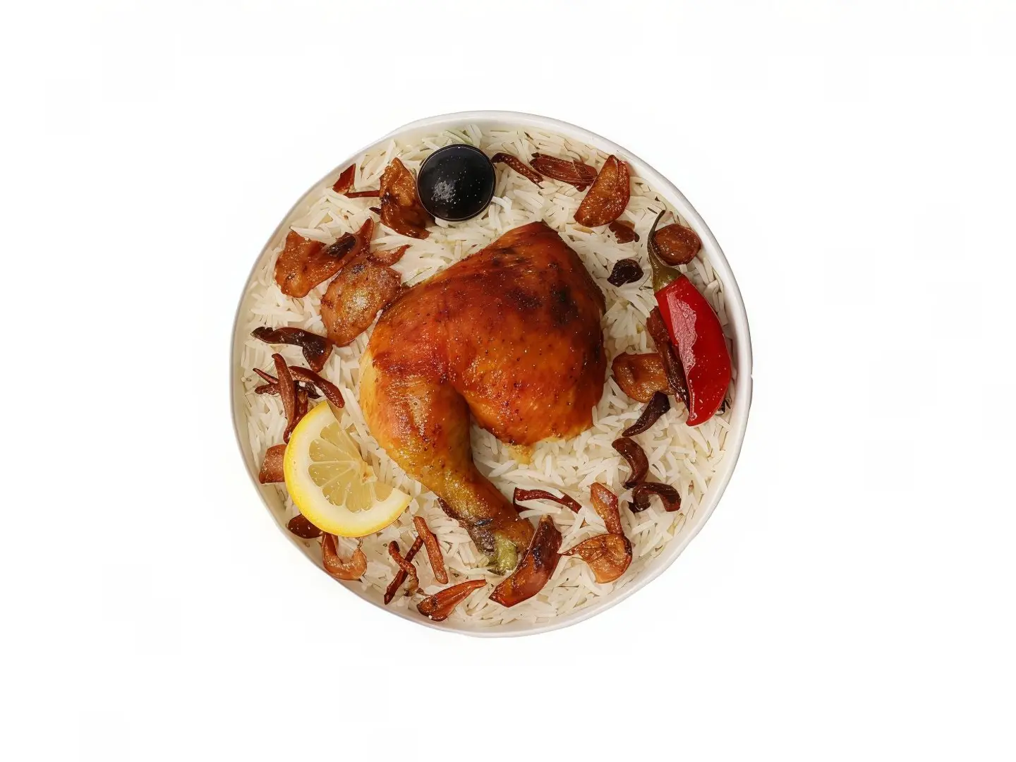 Quarter Grilled Chicken With White Rice