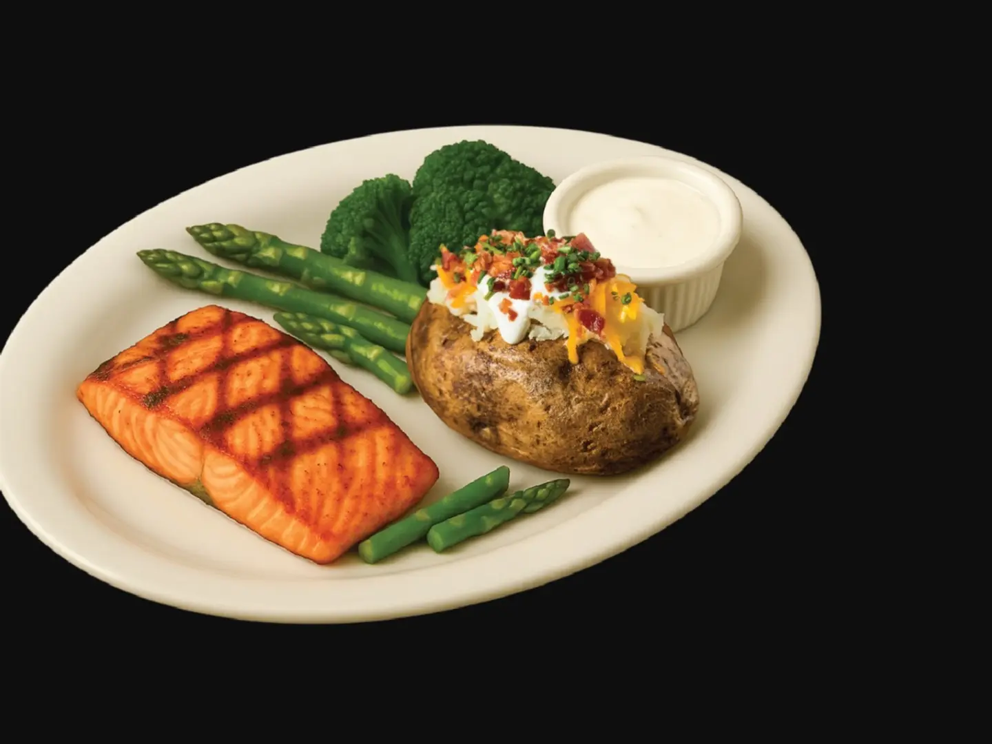 طبق سمك السلمون المشوي