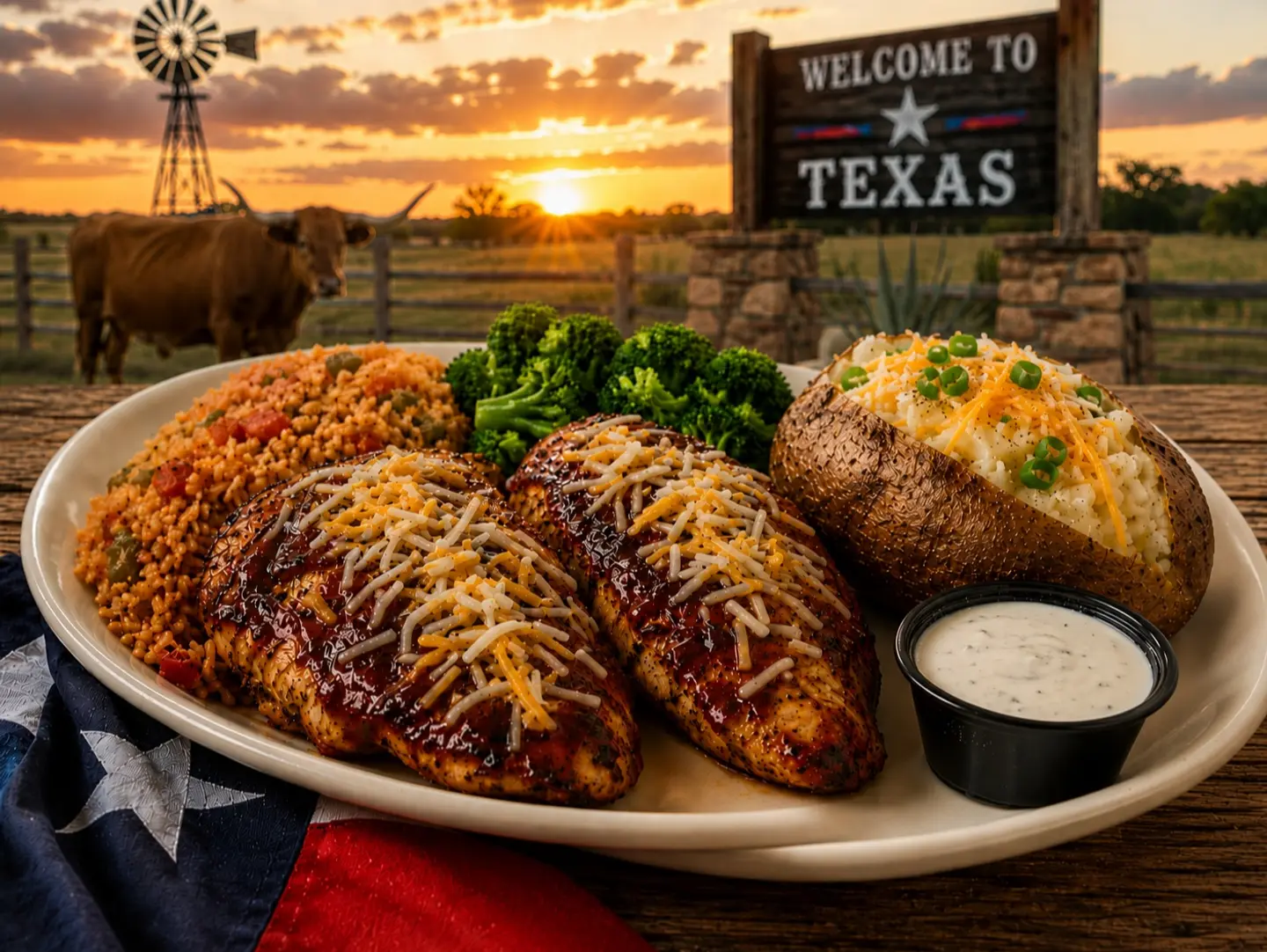 Texas Bbq & Cheese Chicken Platter