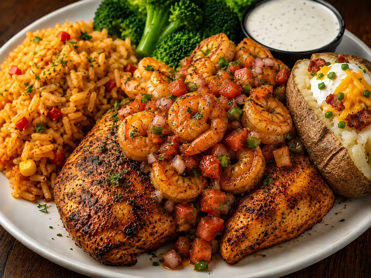 Grilled Chicken And Shrimp Platter