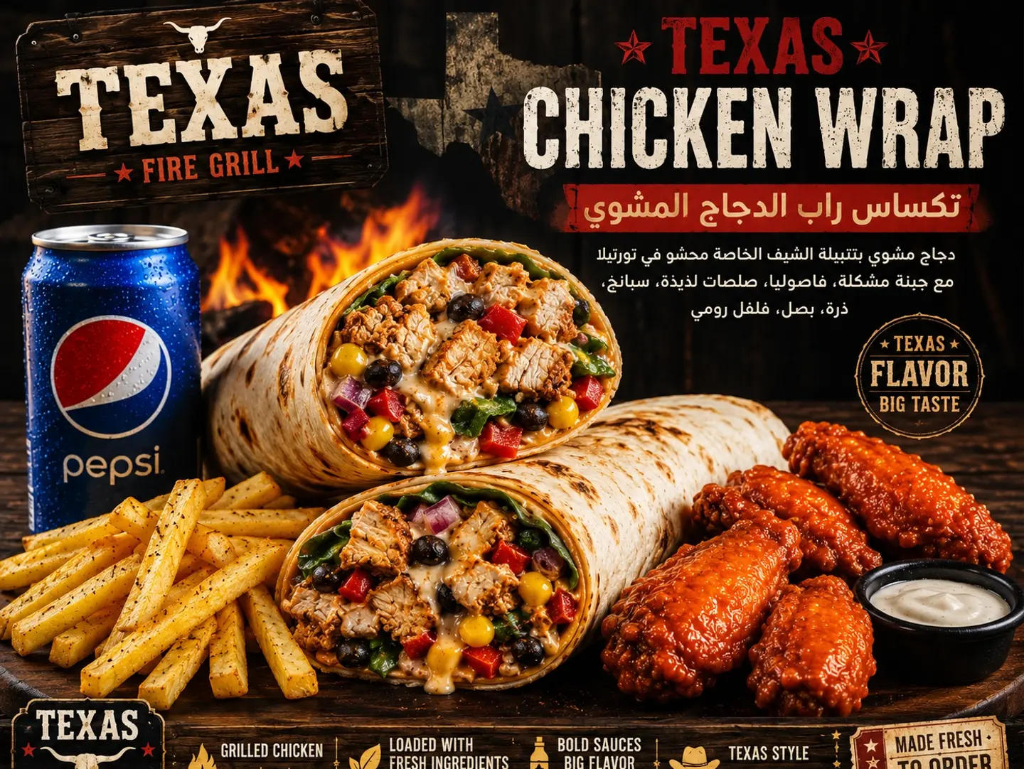 Texan Style Grilled Chicken Wrap