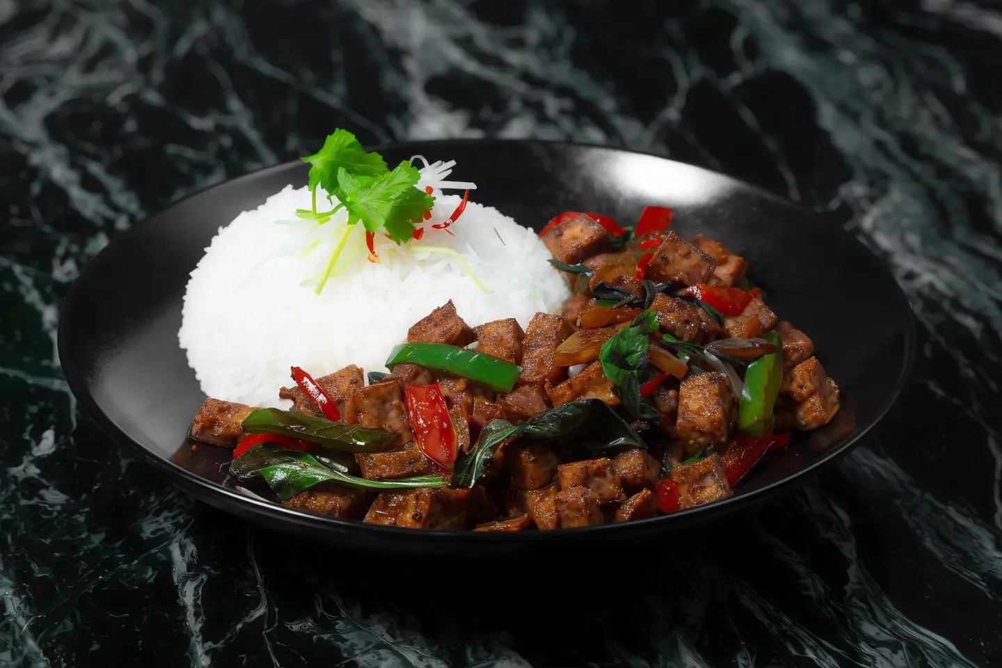 Stir Fried Tofu With Thai Basil