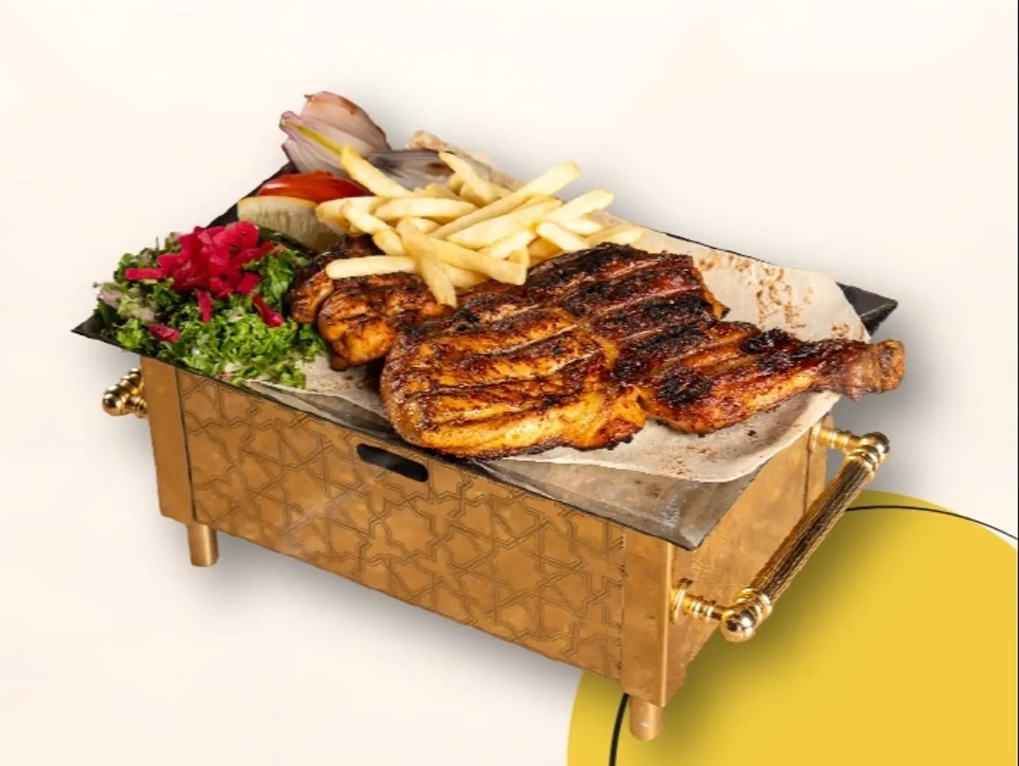 نص دجاج على الفحم