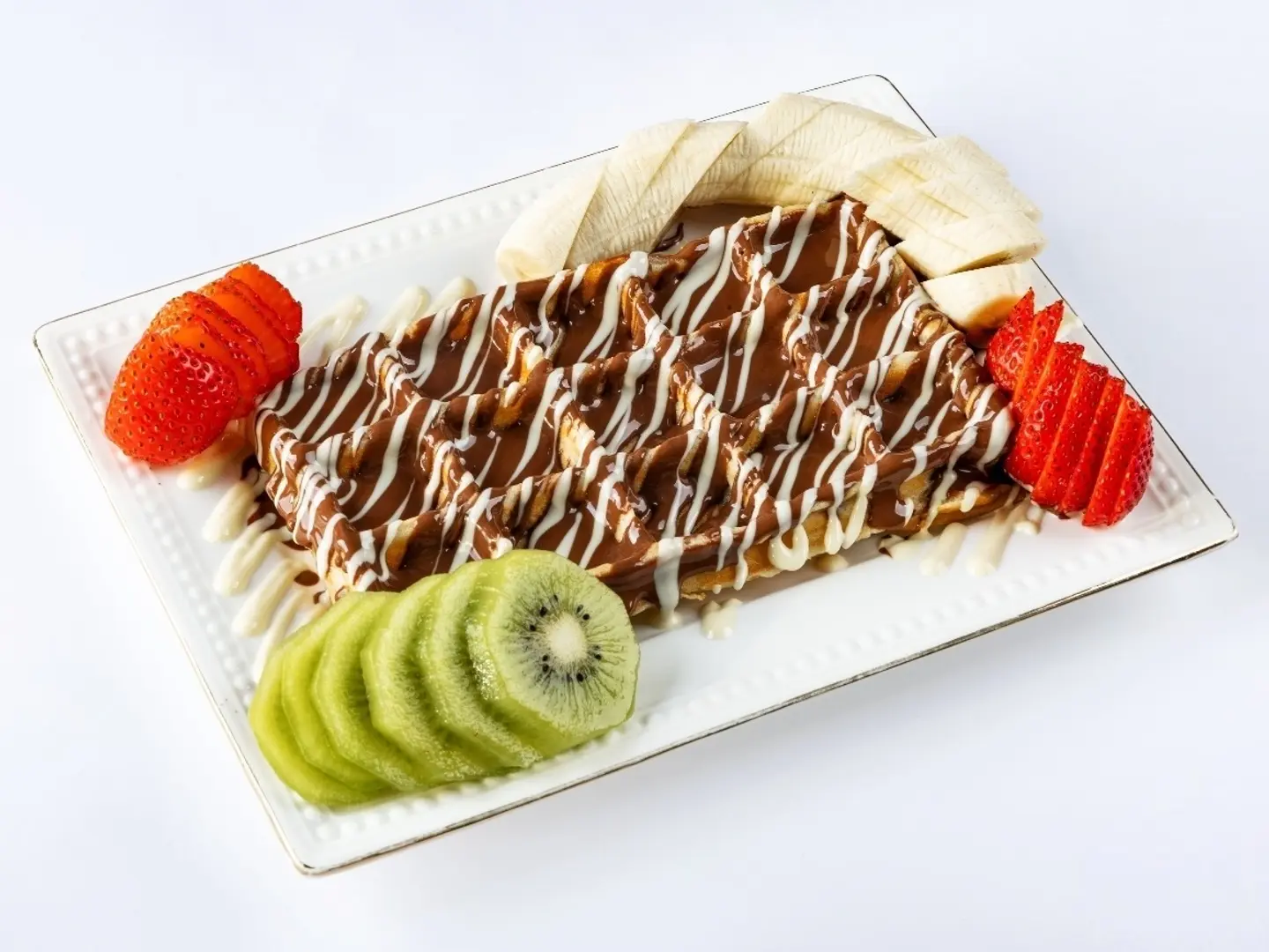 Belgian Chocolate Waffle With Fruit