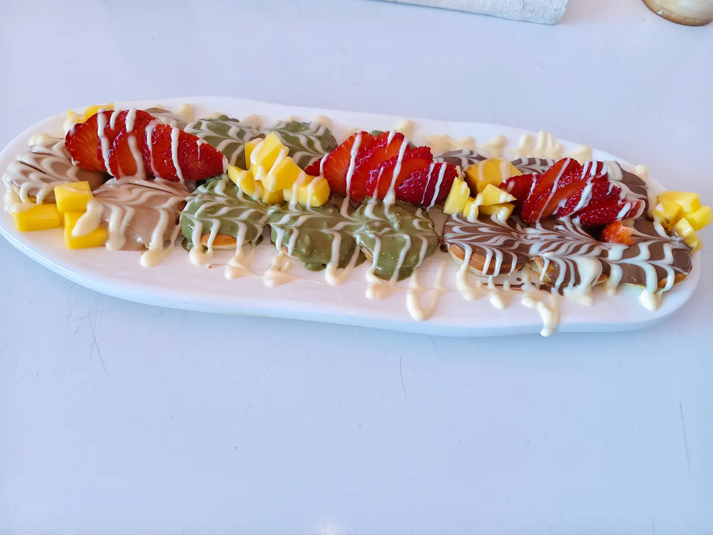 Mini Beancakes With Mixed Fruit Sauce