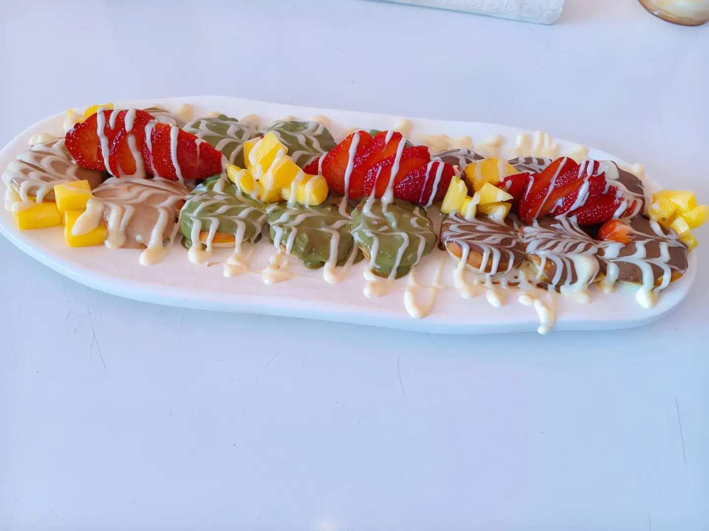 Mini Beancakes With Mixed Fruit Sauce