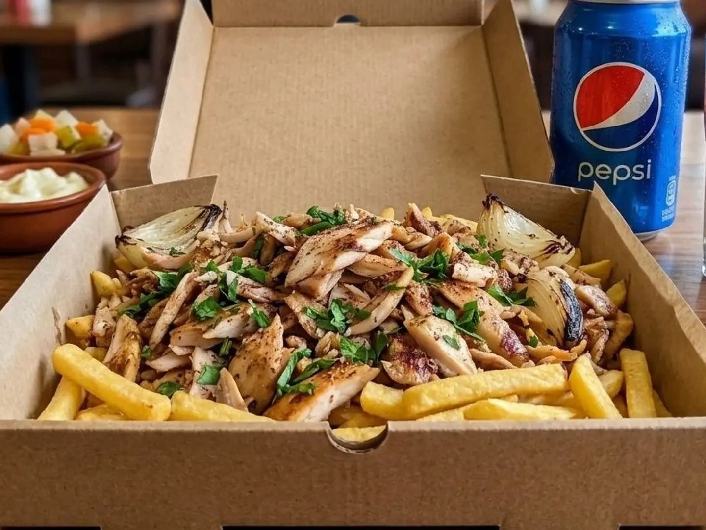 Shawarma Fries Meal With A Drink
