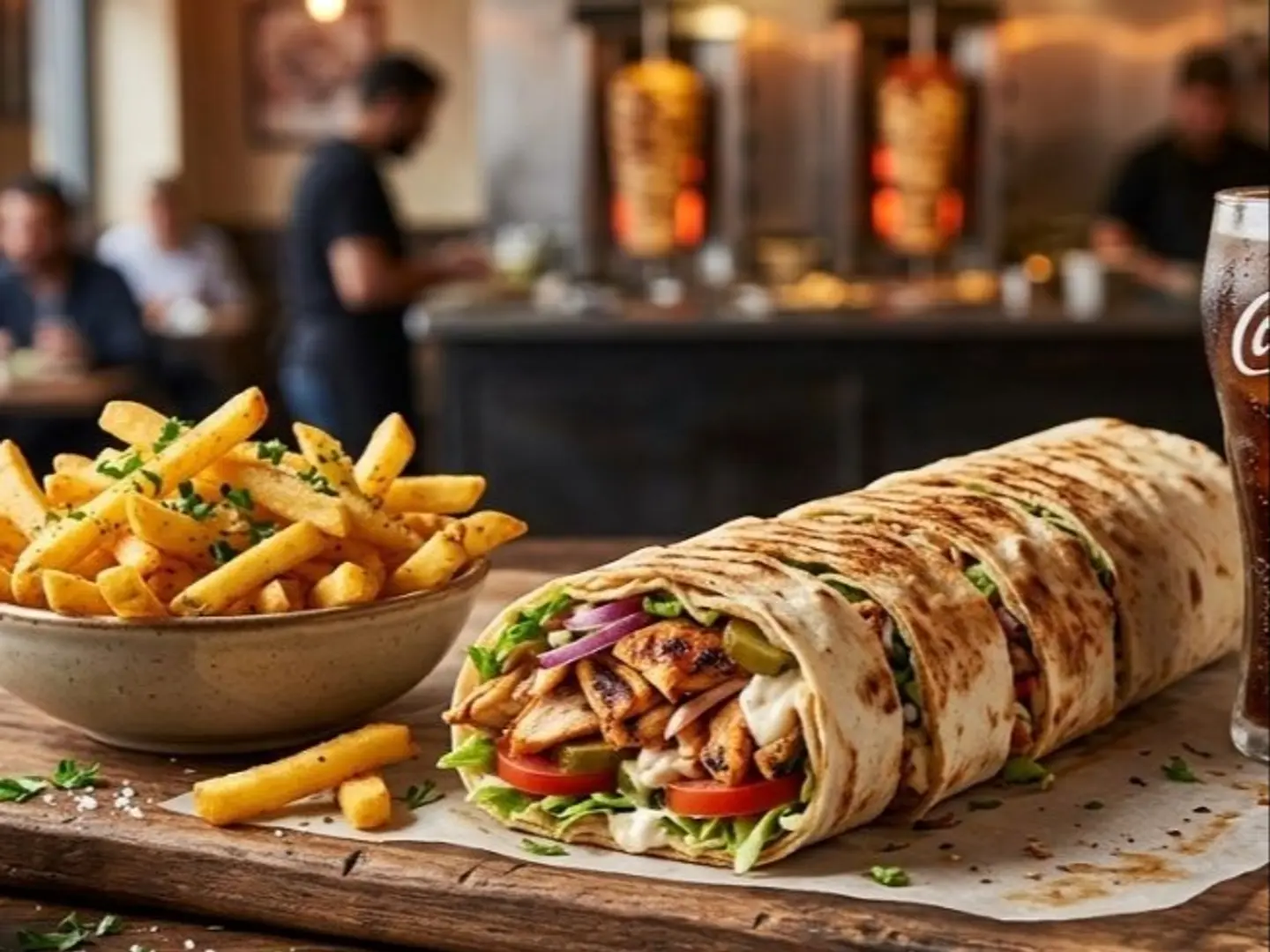 Arabic Shawarma Meal With Fries And A Drink - Small