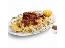 نصف حبة شواية مع رز ابيض