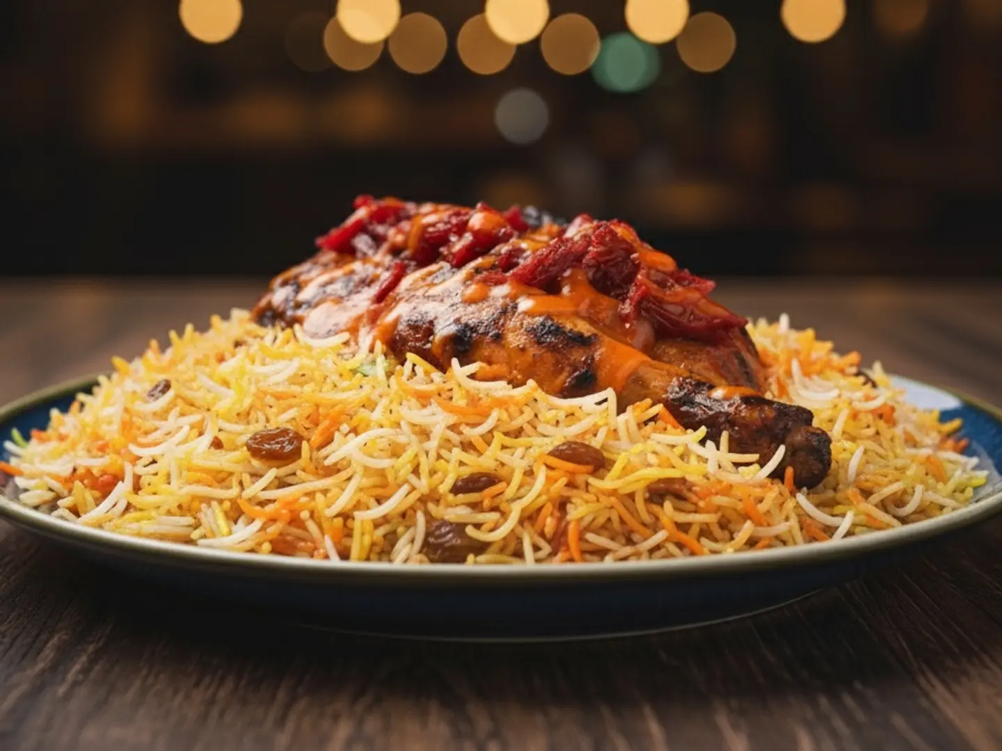 نصف دجاج شواية هندية مع الارز