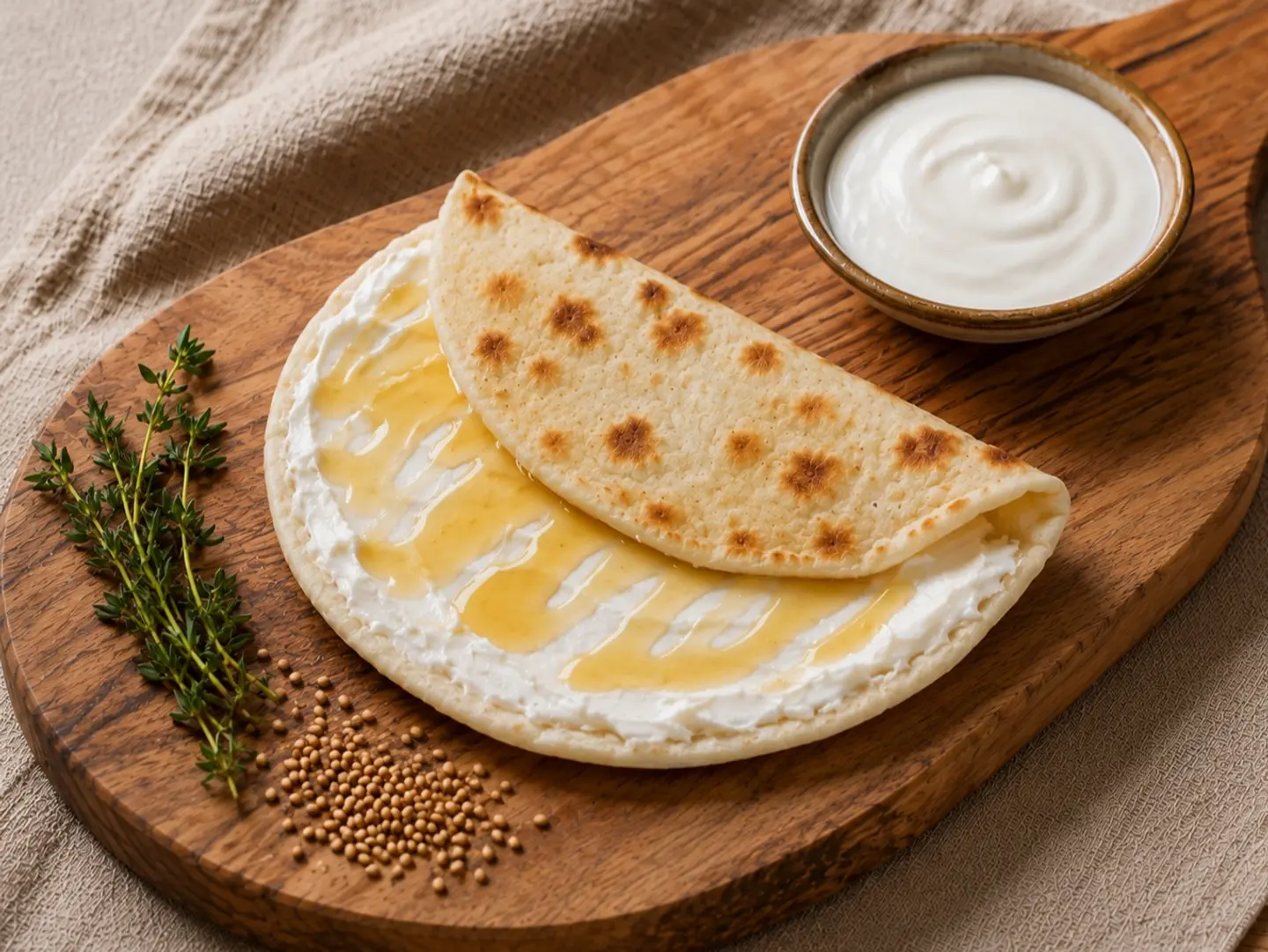 Labneh Flatbread With Honey