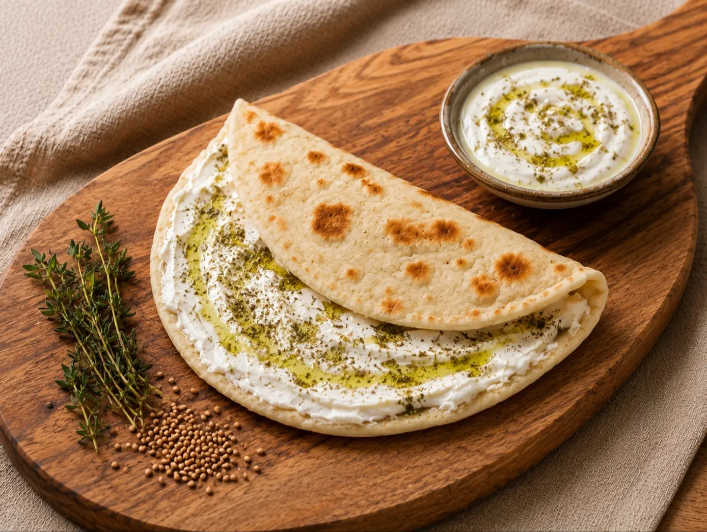 Labneh Flatbread With Thyme