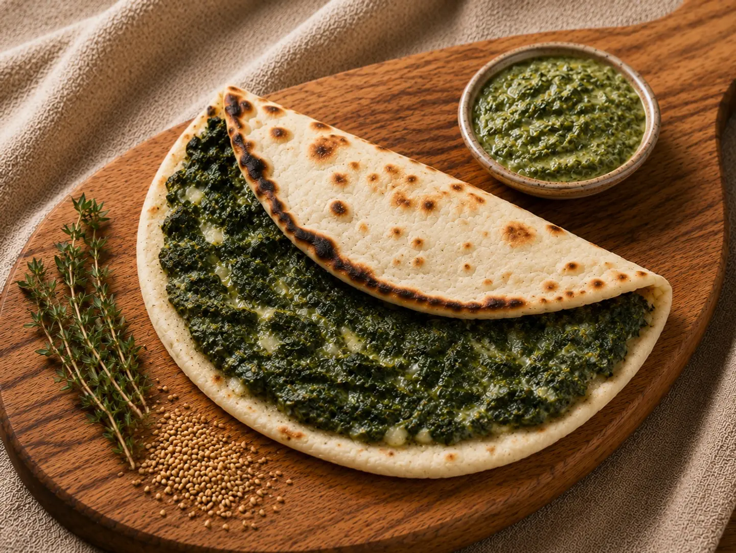Spinach Manakeesh