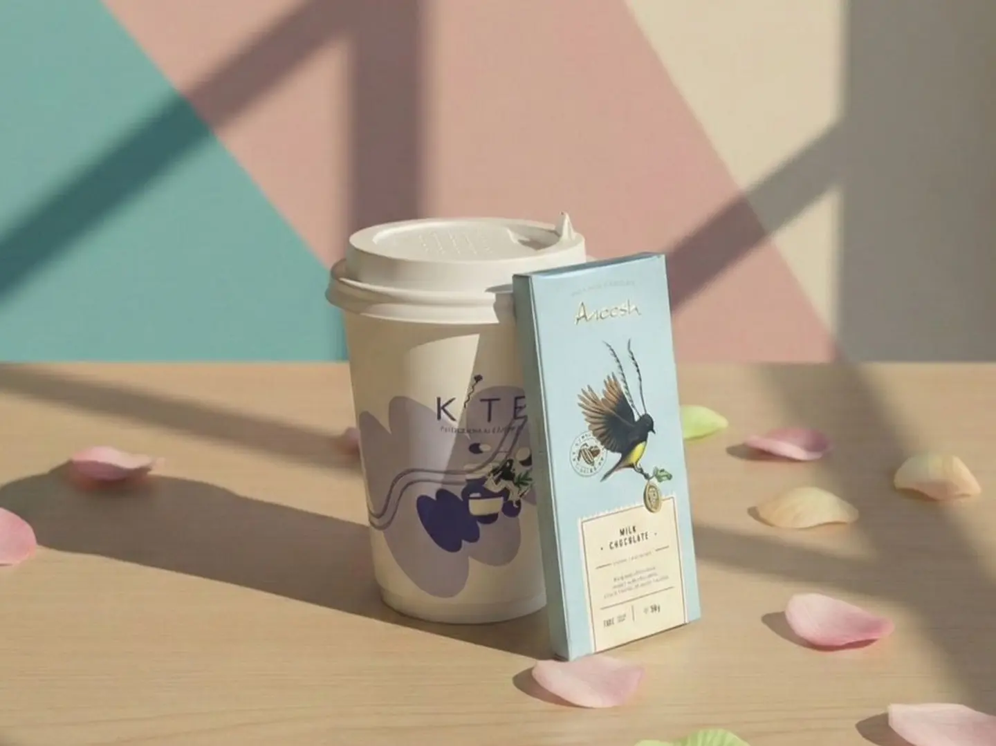 قهوة مع بار شوكلاته من انوش