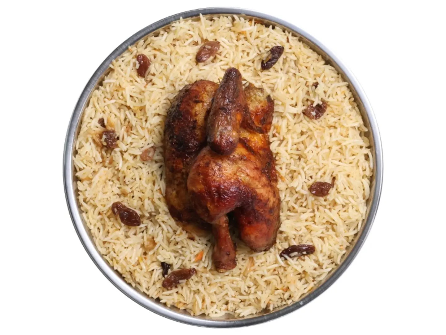 نصف حبة شواية مع ارز ابيض