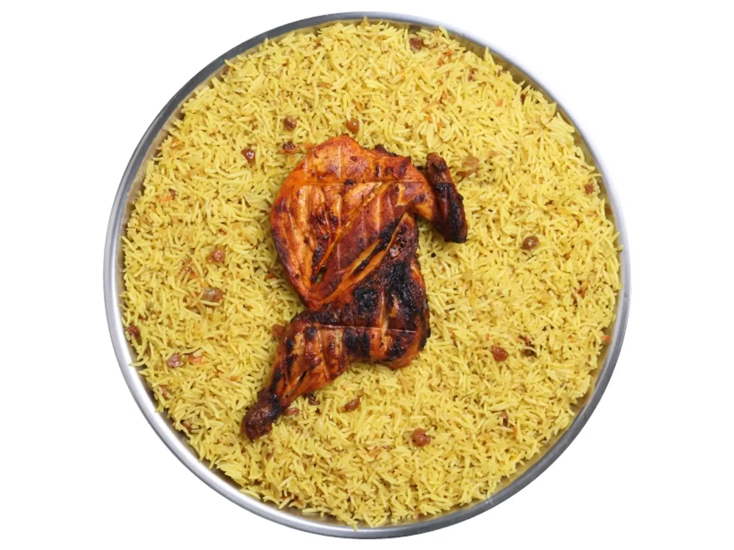 نصف حبة فحم مع ارز اصفر