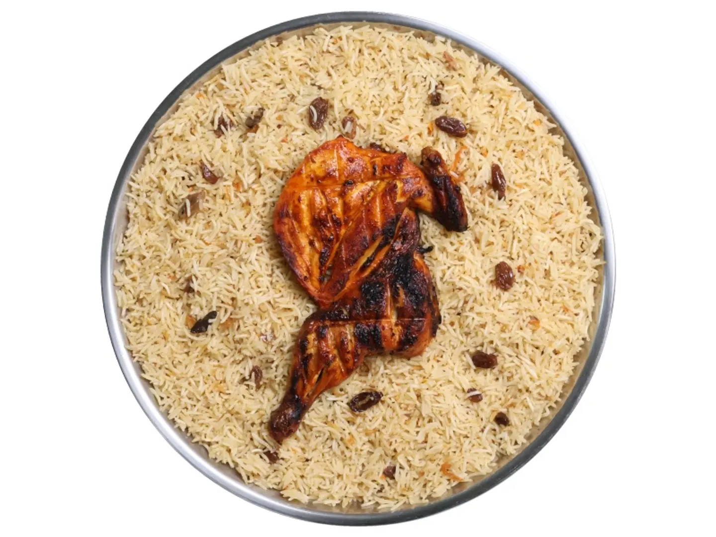 نصف حبة فحم مع ارز ابيض