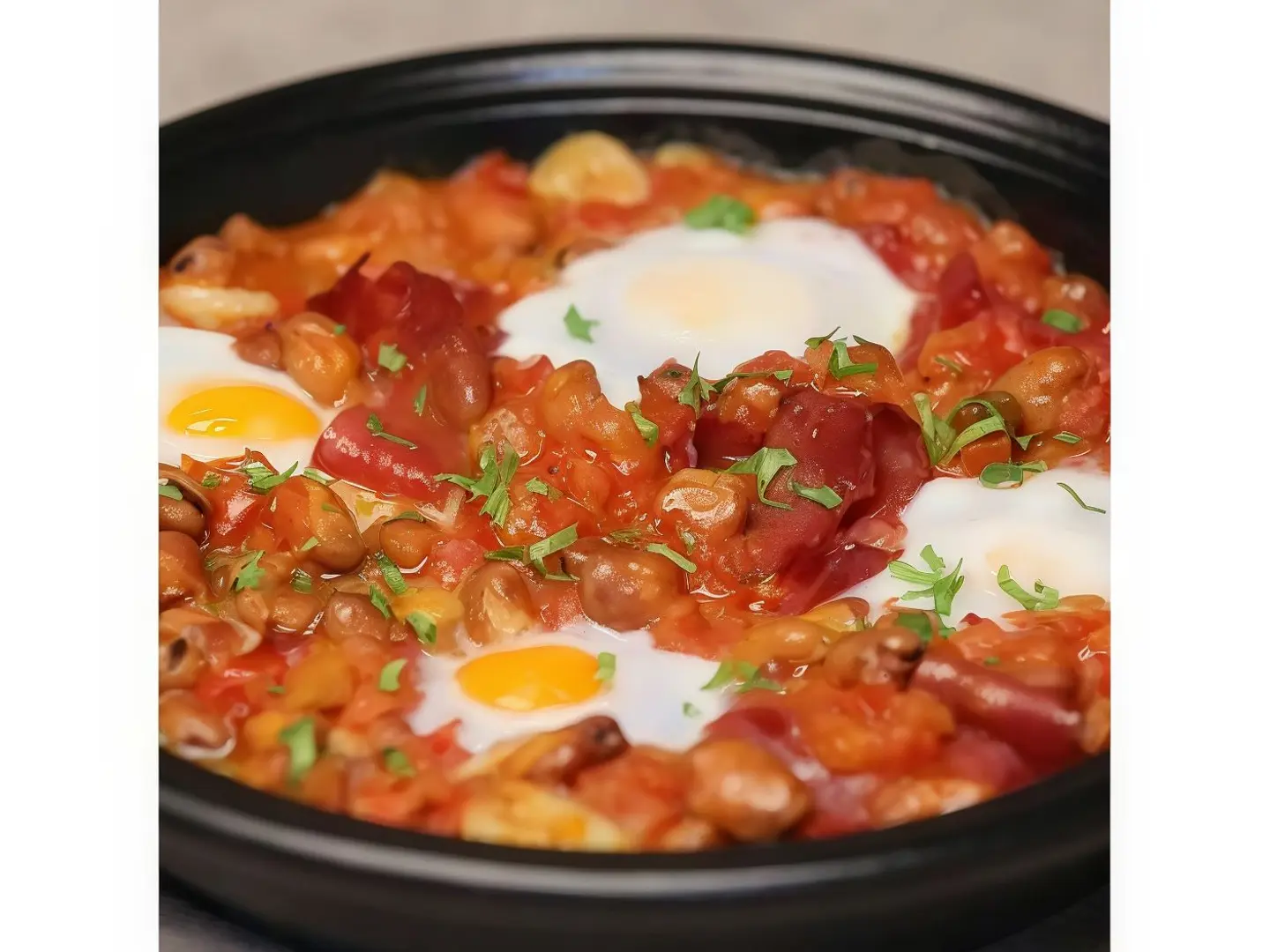 فاصوليا حمراء بالبيض