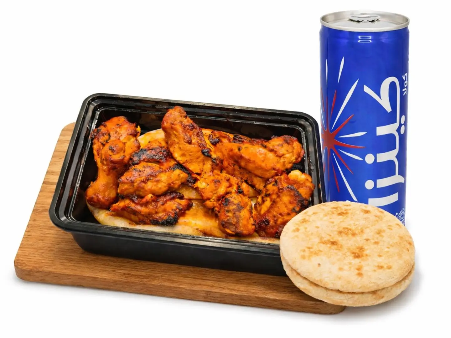 وجبة دجاج مشوي مع خبز