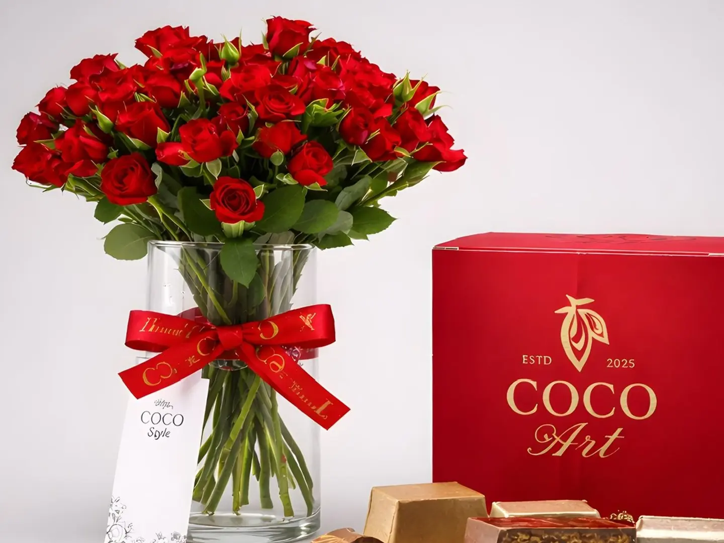 Chocolate Box With Red Roses