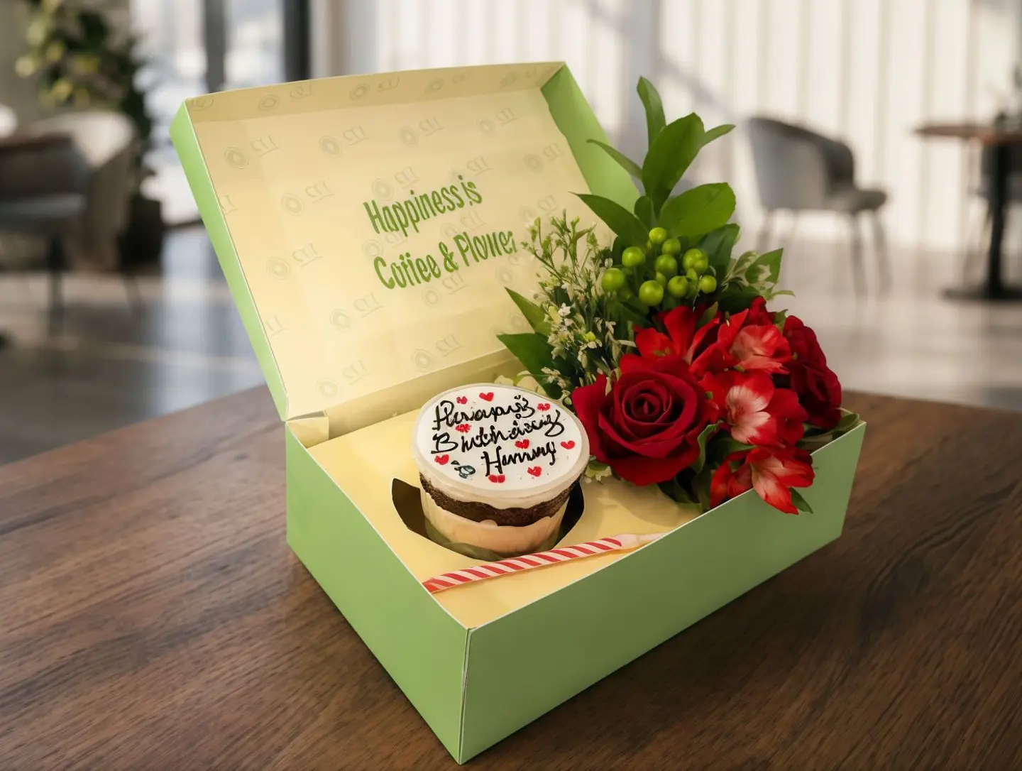 Cupcake And Flowers Medium