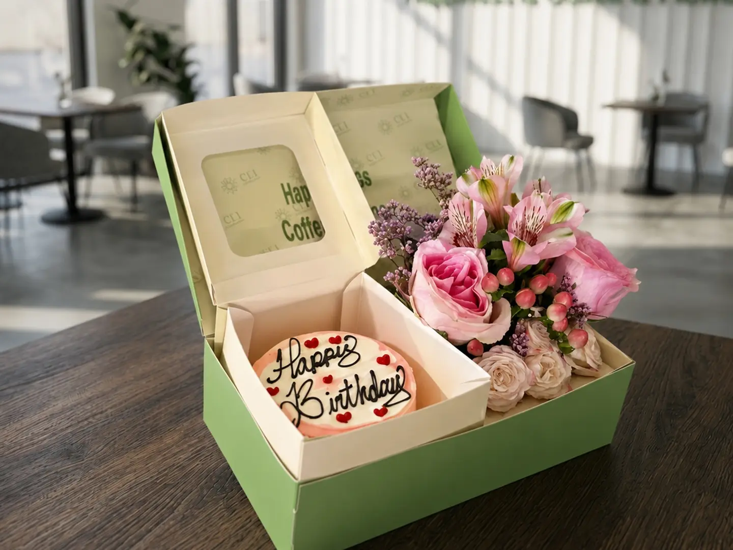 Bento Cake & Flowers