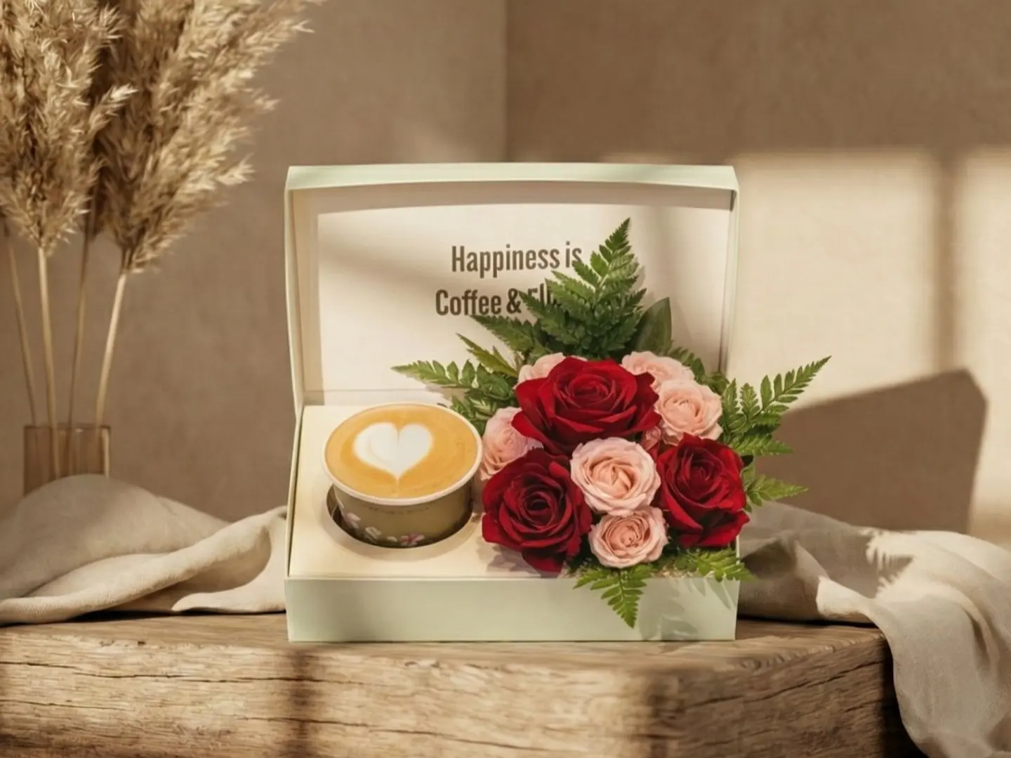 بوكس السعادة بالورد والقهوة - الحجم الوسط