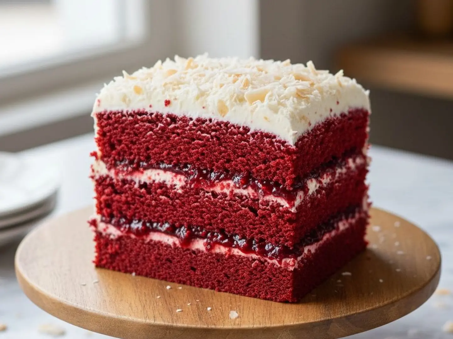 كيكة الريد فيلفت بجوز الهند