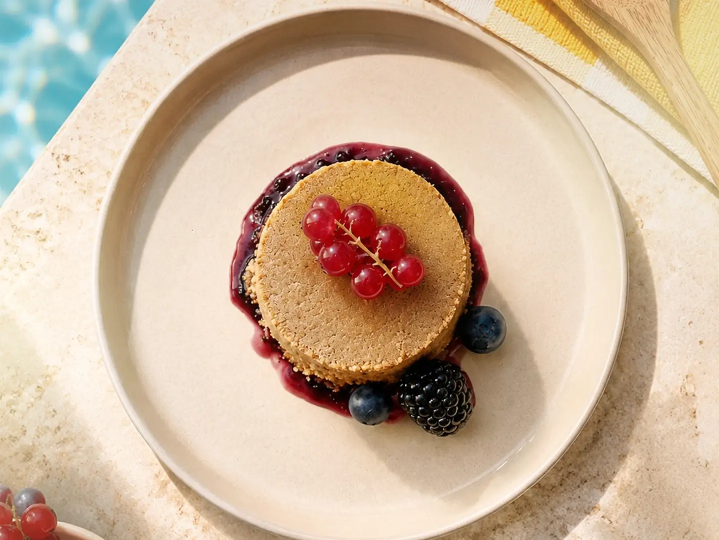 Upside Down Cake With Berry Sauce
