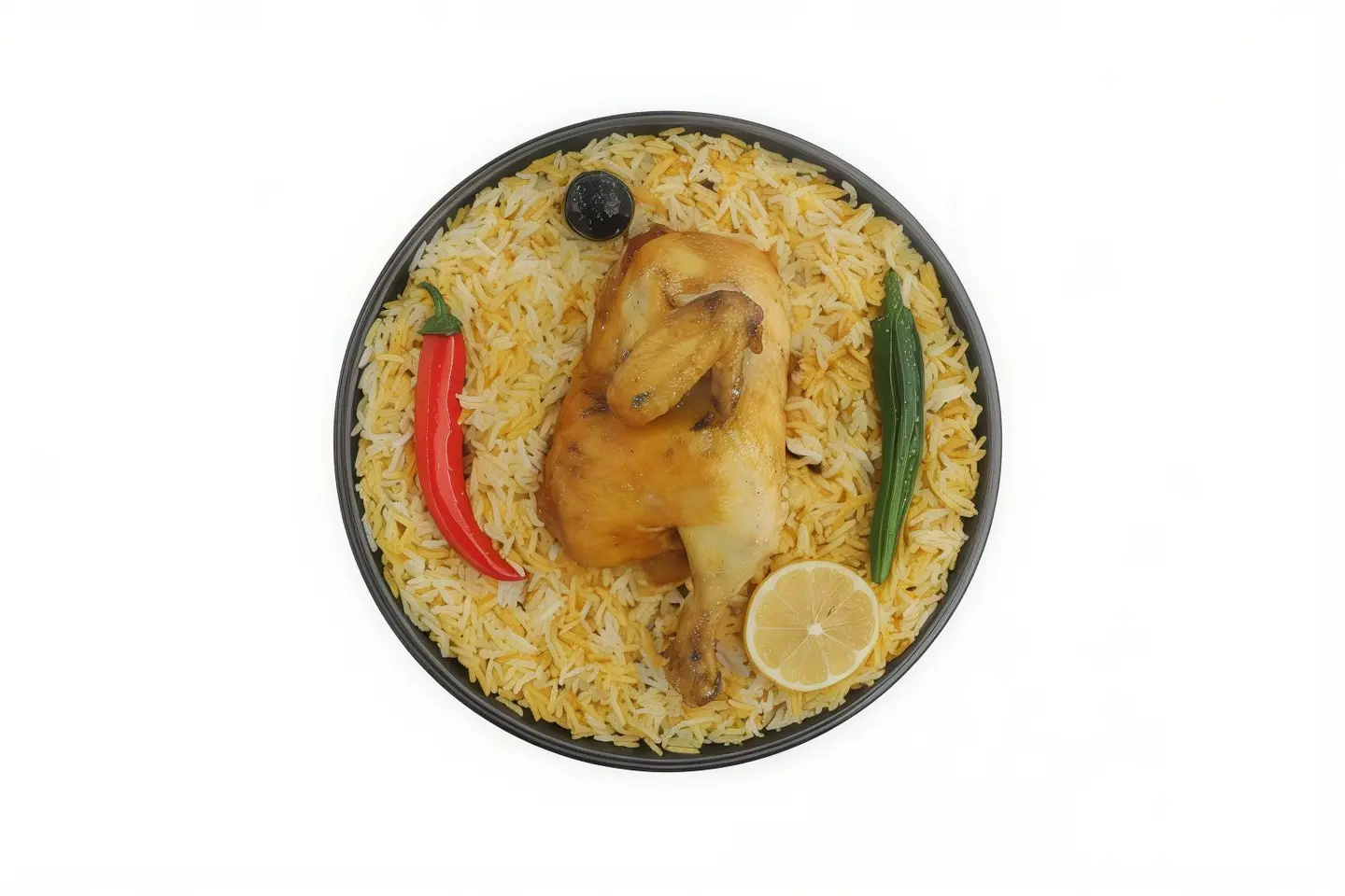 Chicken With Mandi Rice - A Quarter Of A Large Chicken