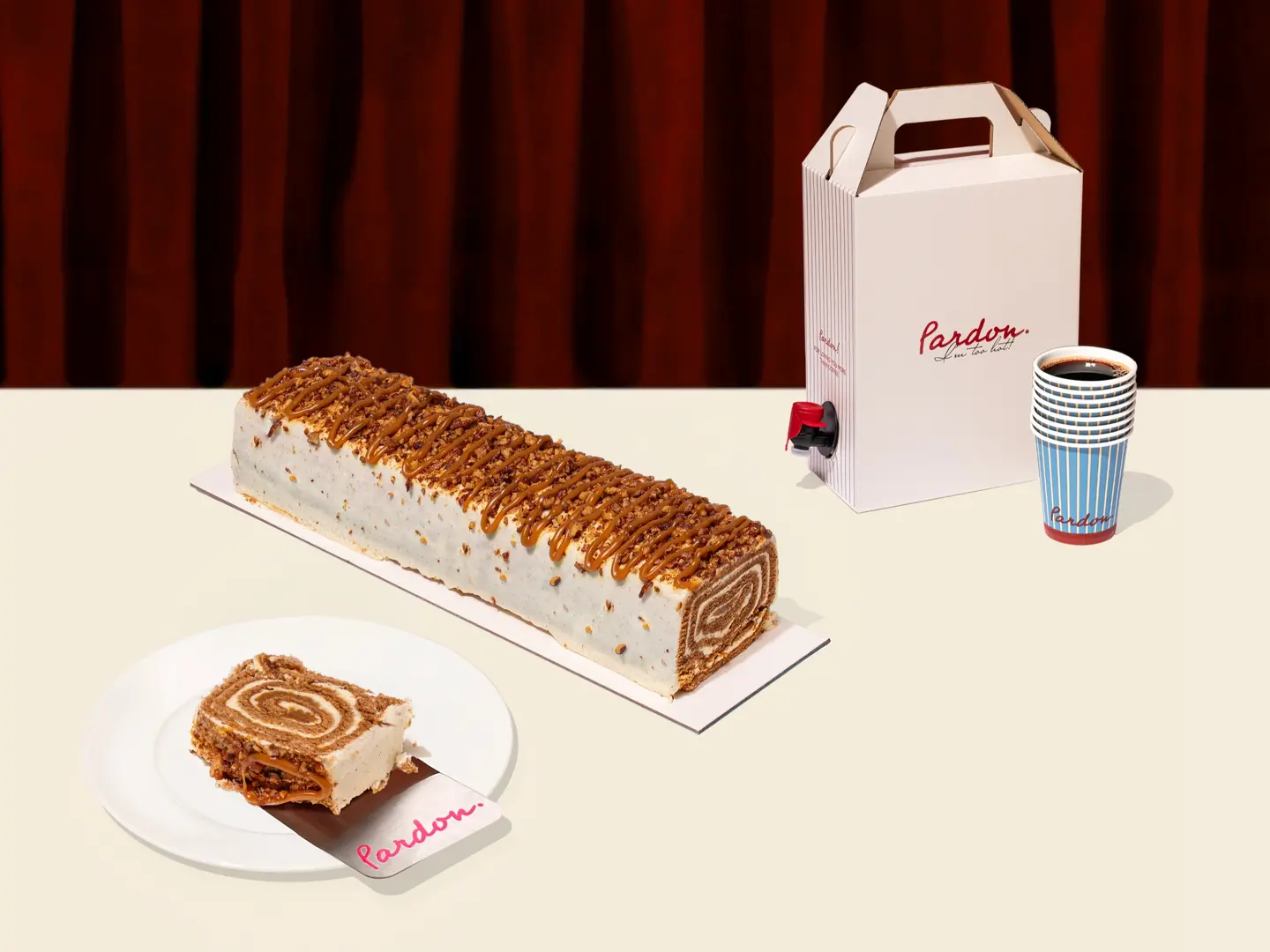 قهوة باردون مع كيكة السينامون رول