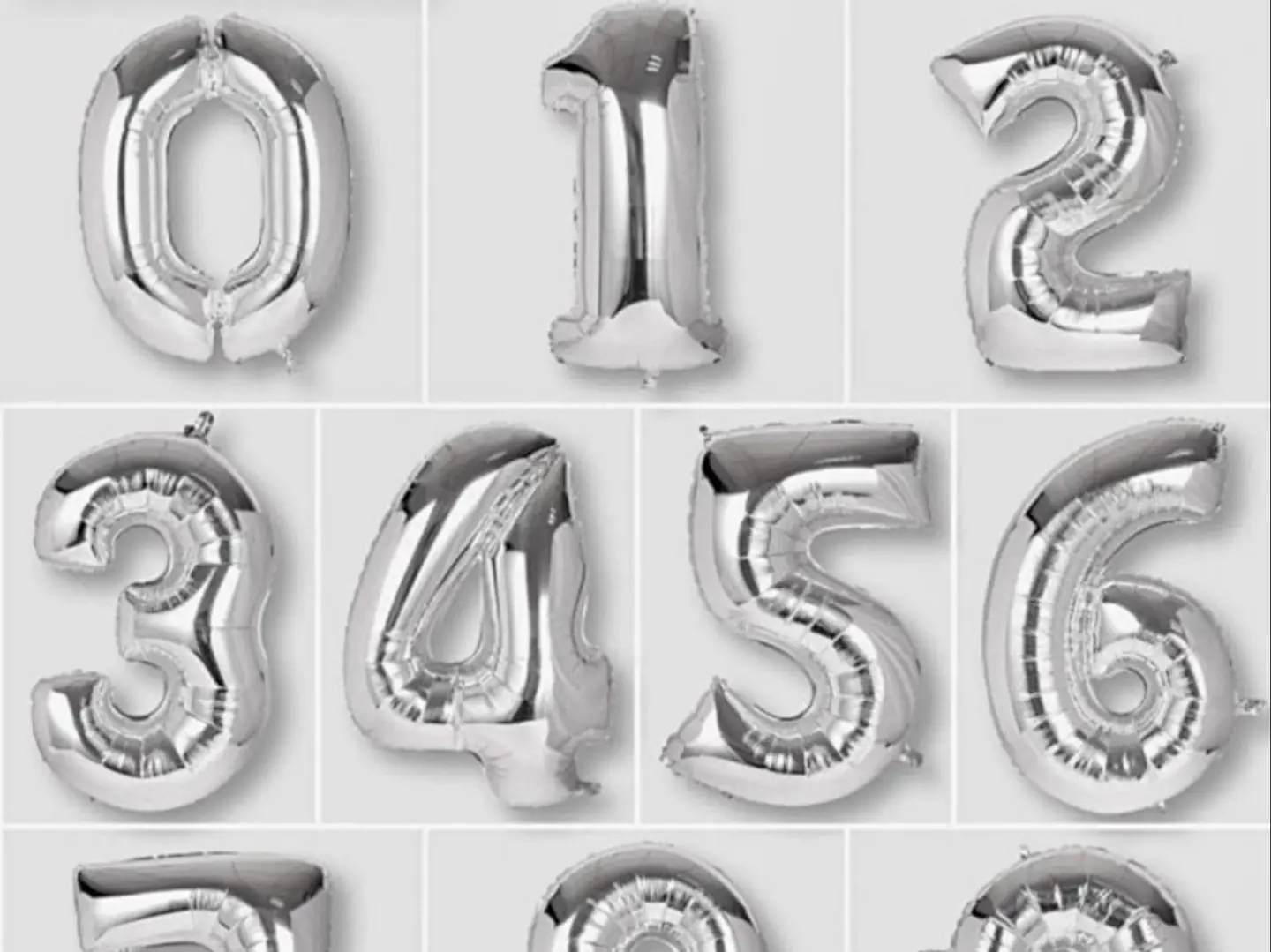 بلونات ارقام هليوم