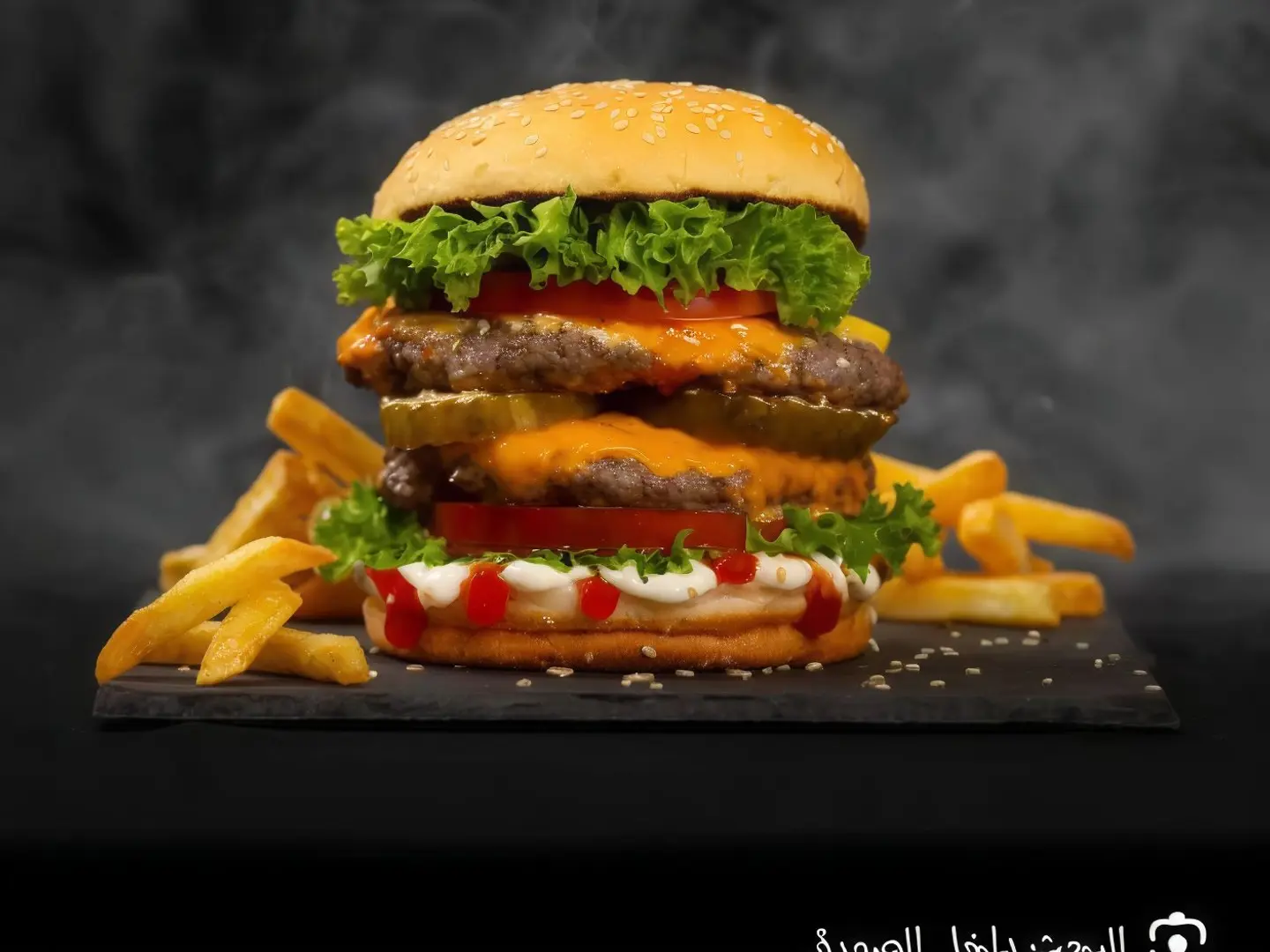 اوفن برجر لحم دبل