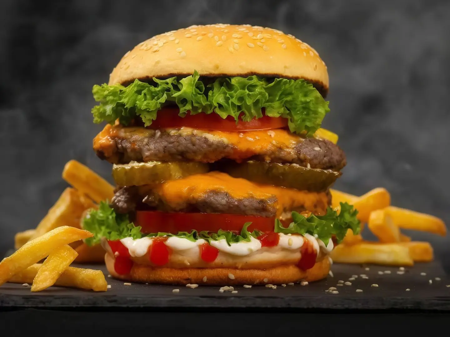 اوفن برجر لحم دبل وجبه