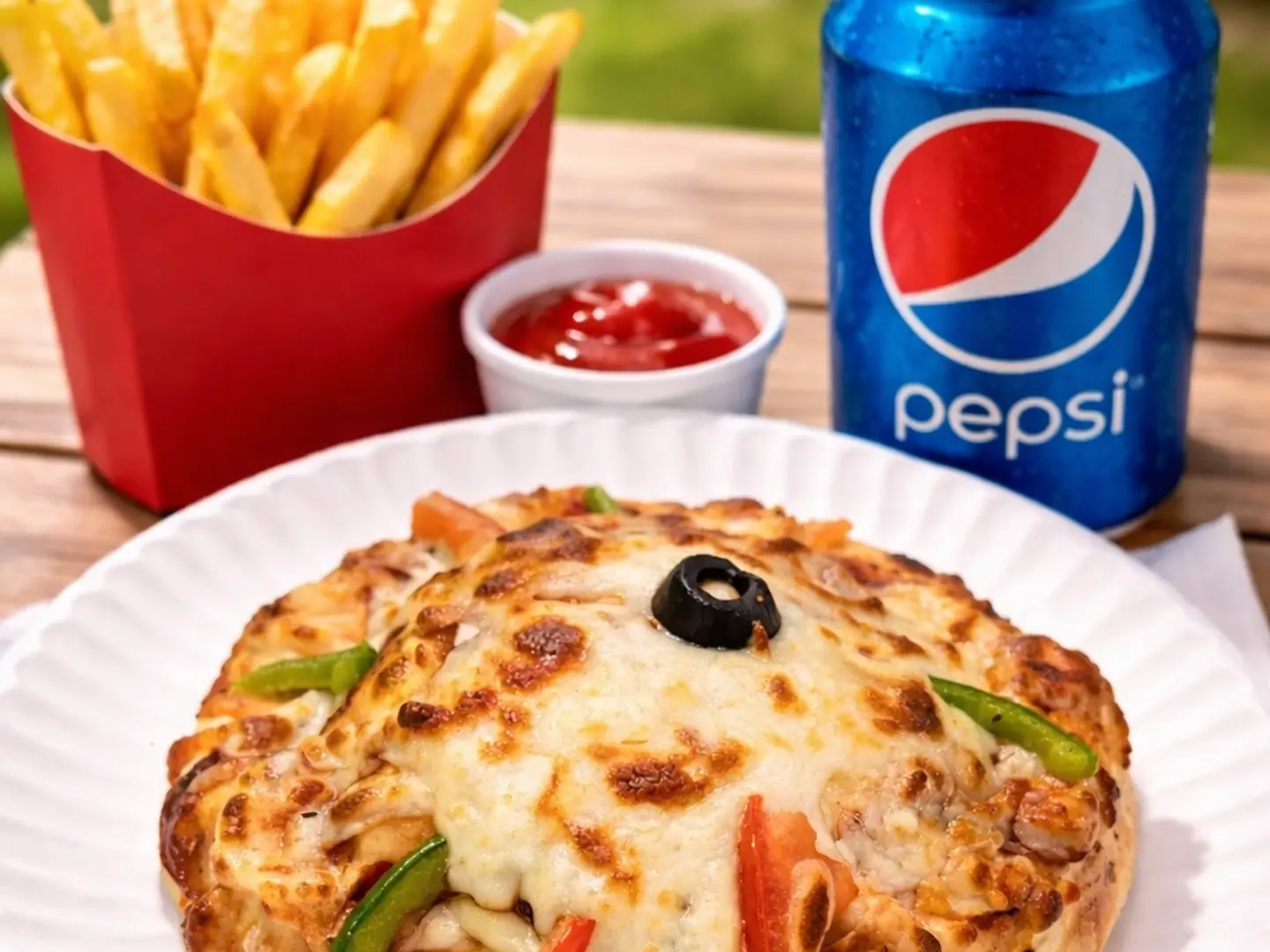 يتزا برجر دجاج وجبه