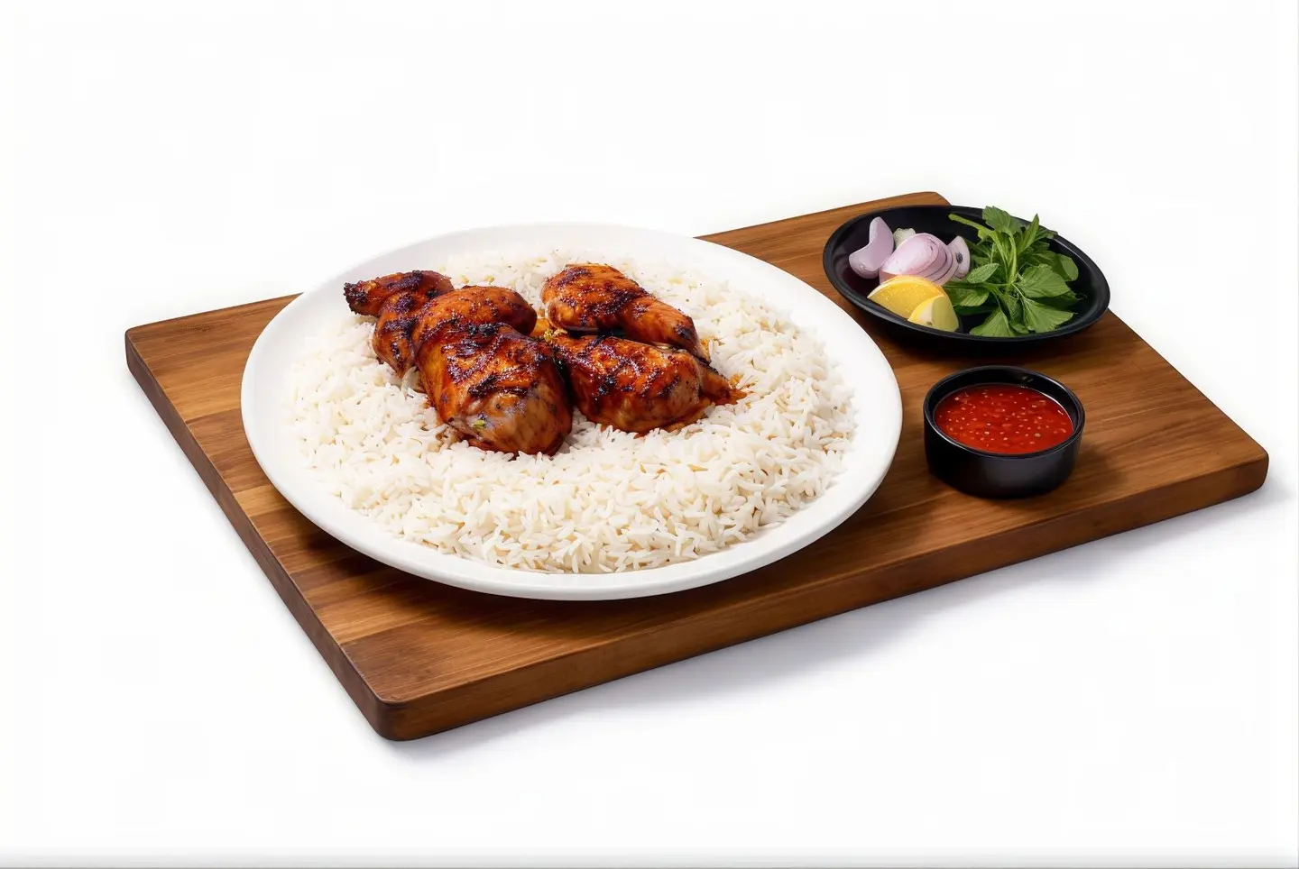 دجاج شوايه مع أرز ابيض - نص حبة دجاج